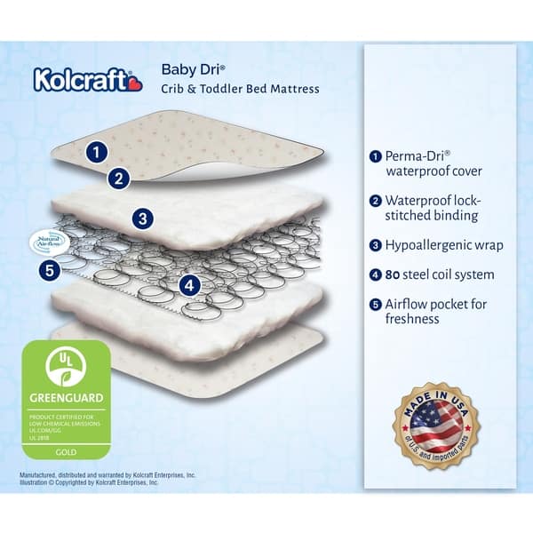 Shop Kolcraft Baby Dri Crib Toddler Bed Mattress Overstock