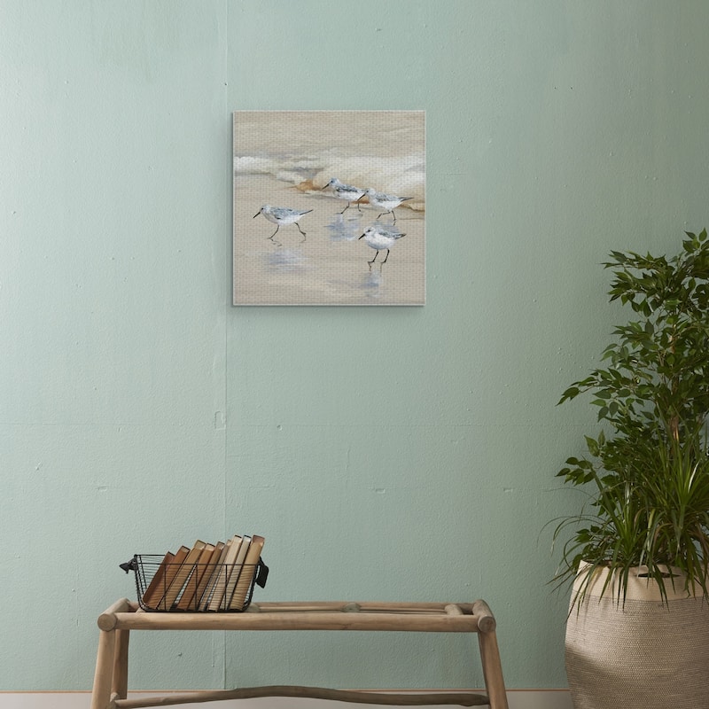 Masterpiece Art Gallery Sandpiper Beach I Amber By Studio Arts Canvas Art Print - Multi-color
