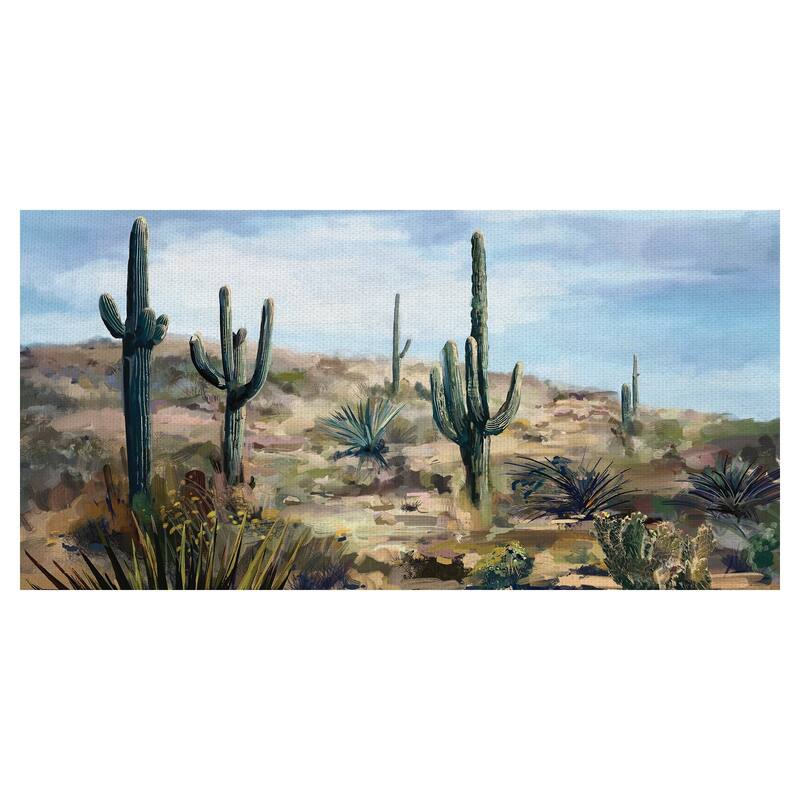 Masterpiece Art Gallery Desert Cactus Vista by Studio Arts Canvas Art Print