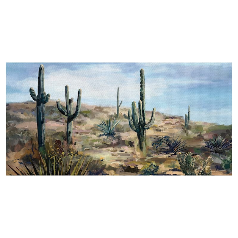 Masterpiece Art Gallery Desert Cactus Vista by Studio Arts Canvas Art Print