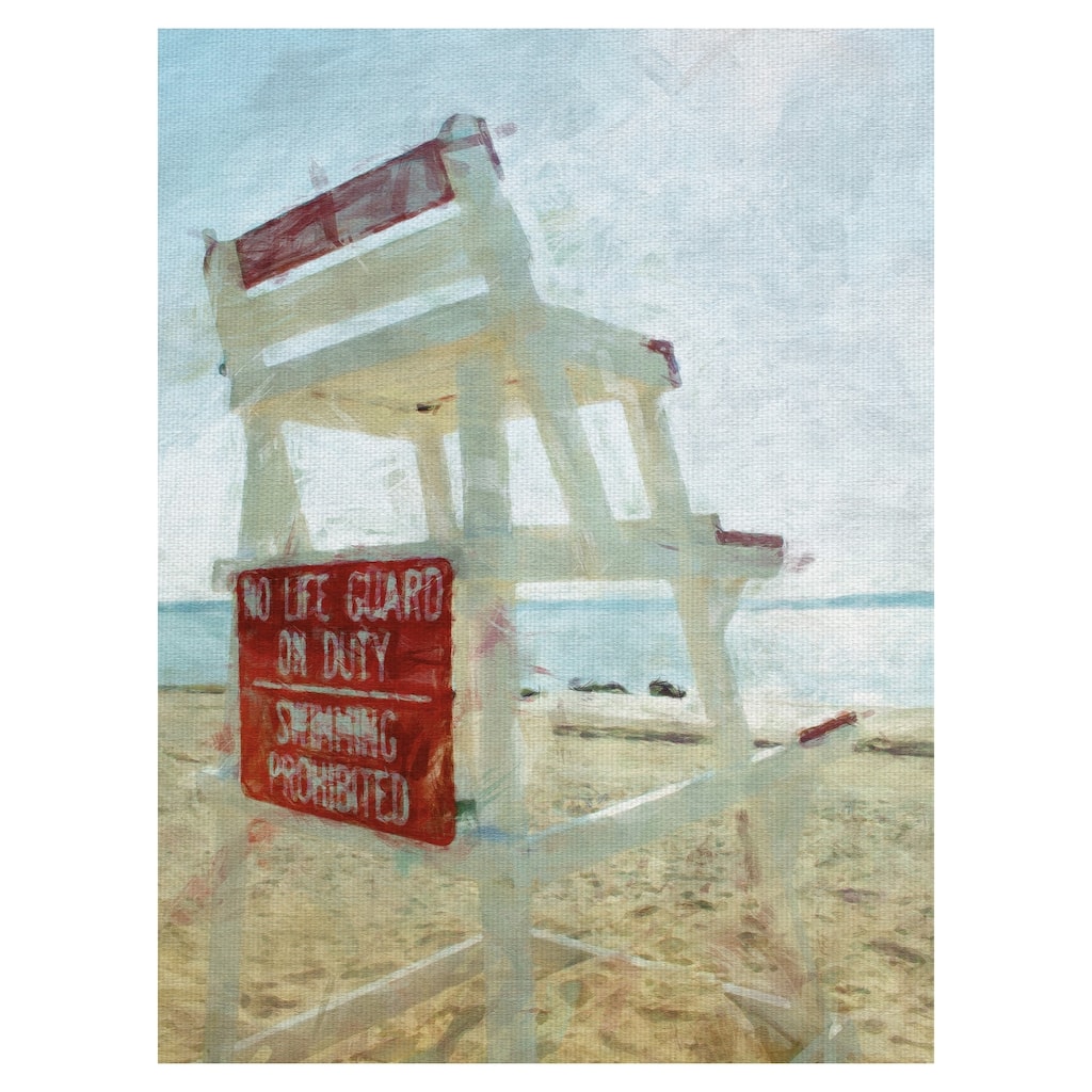 Masterpiece Art Gallery Off Duty 2 Beach Lifeguard Chair By Noah Bay Canvas Art Print - Multi-color