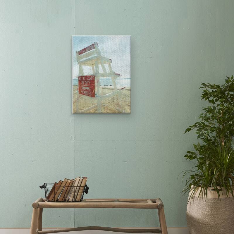 Masterpiece Art Gallery Off Duty 2 Beach Lifeguard Chair By Noah Bay Canvas Art Print - Multi-color