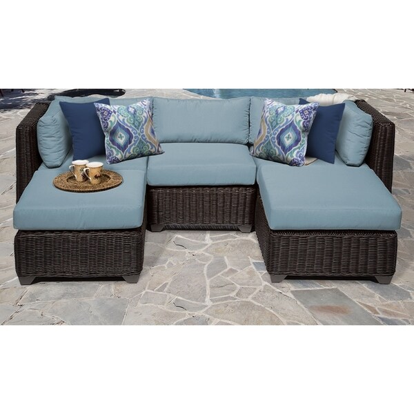 Tk Clics Venice 5 Piece Outdoor Wicker Patio Furniture Set