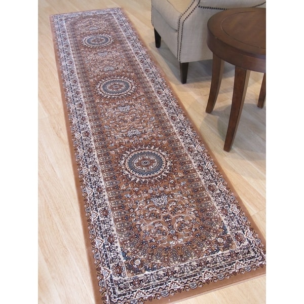 Rust Traditional Oriental Tabriz Rug - 2'6" x 9'10"