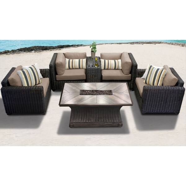 Shop Tk Classics Venice Brown Pe Wicker 6 Piece Outdoor Patio