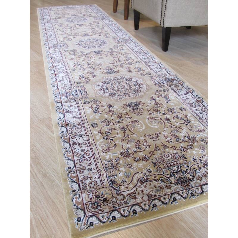 Gold Oriental Rug by , Luxurious and Elegant Area Rug for Enhancing the Sophistication of Your Living Room, Bedroom