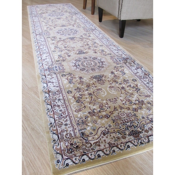 Gold Traditional Oriental Tabriz Rug - 2'6" x 9'10"