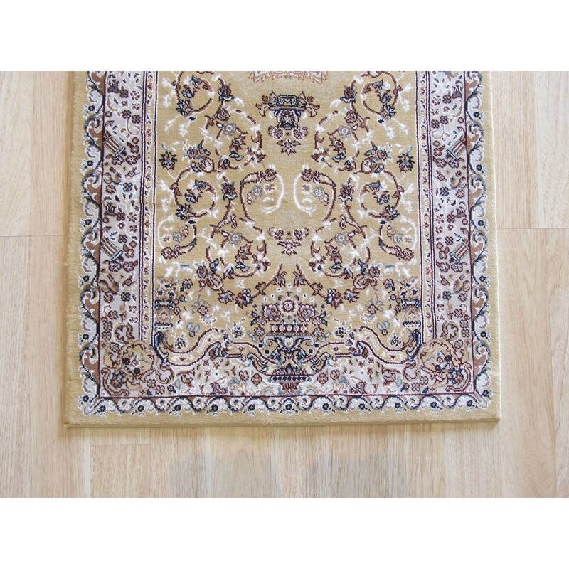 Gold Oriental Rug by , Luxurious and Elegant Area Rug for Enhancing the Sophistication of Your Living Room, Bedroom
