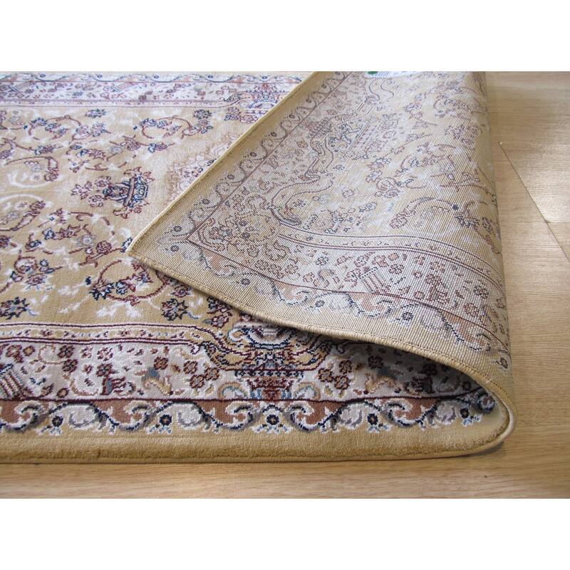 Gold Oriental Rug by , Luxurious and Elegant Area Rug for Enhancing the Sophistication of Your Living Room, Bedroom