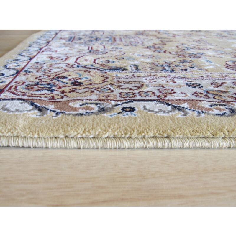 Gold Oriental Rug by , Luxurious and Elegant Area Rug for Enhancing the Sophistication of Your Living Room, Bedroom