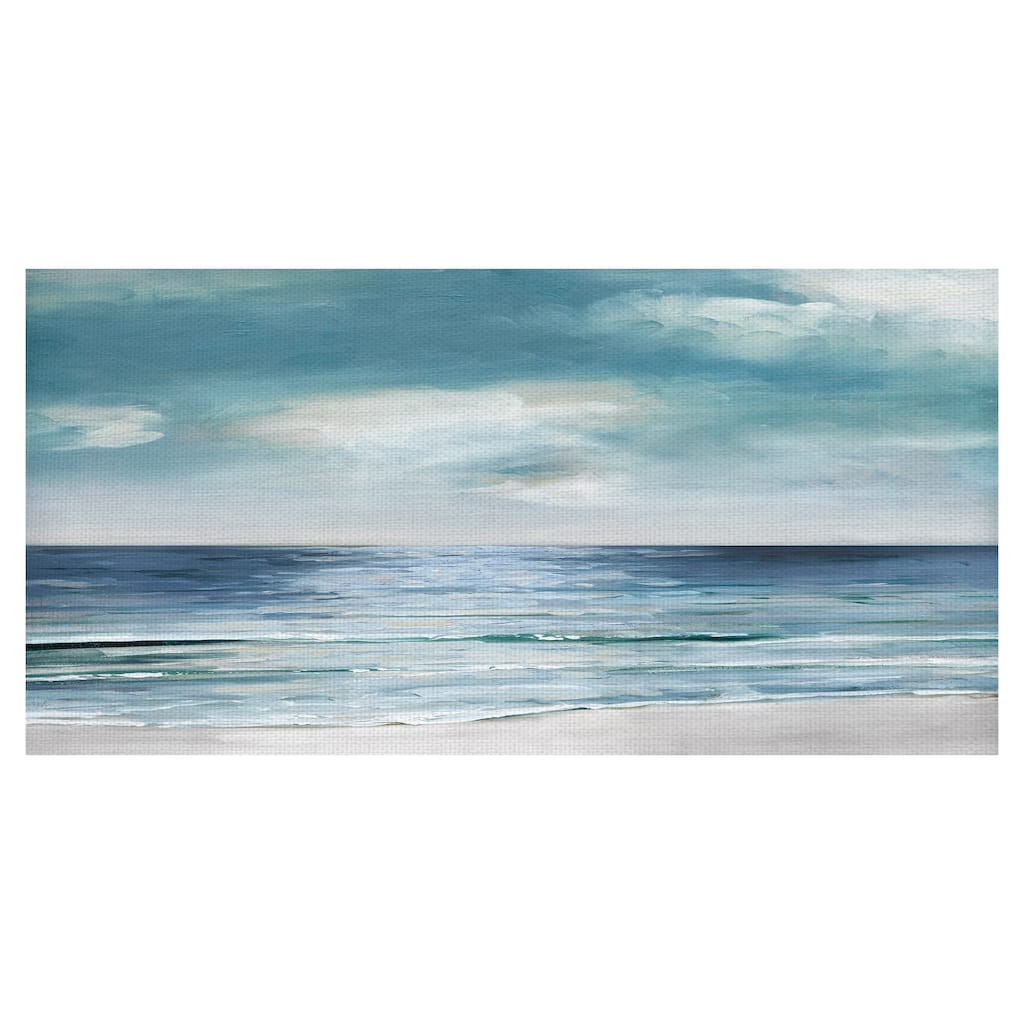 Masterpiece Art Gallery Blue Silver Shore by Sally Swatland Canvas Art - Multi-color