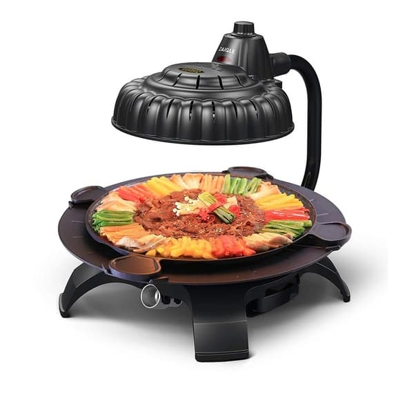 Zaigle ZG-HU375 Handsome Infrared KBBQ Electric Grill, 120v, 3 