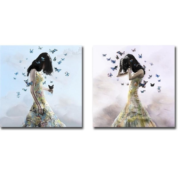 Don't Forget Me and Fear the Worst by Christopher Cuseo 2-piece Gallery Wrapped Canvas Giclee Art Set (Ready to Hang)