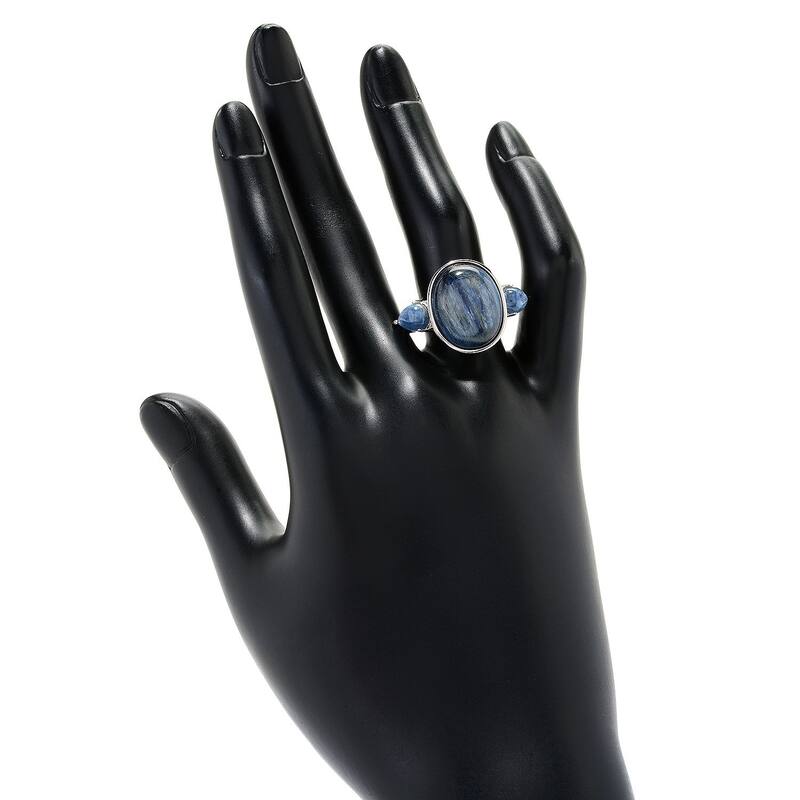 Sterling Silver Multi Shape Kyanite 3-Stone Ring