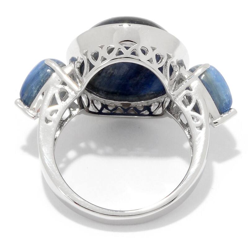 Sterling Silver Multi Shape Kyanite 3-Stone Ring