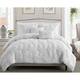 Home Essential Stylish Extra Plush Extra Soft Floral Pintuck Bedding Comforter Set - White - Twin - Twin XL