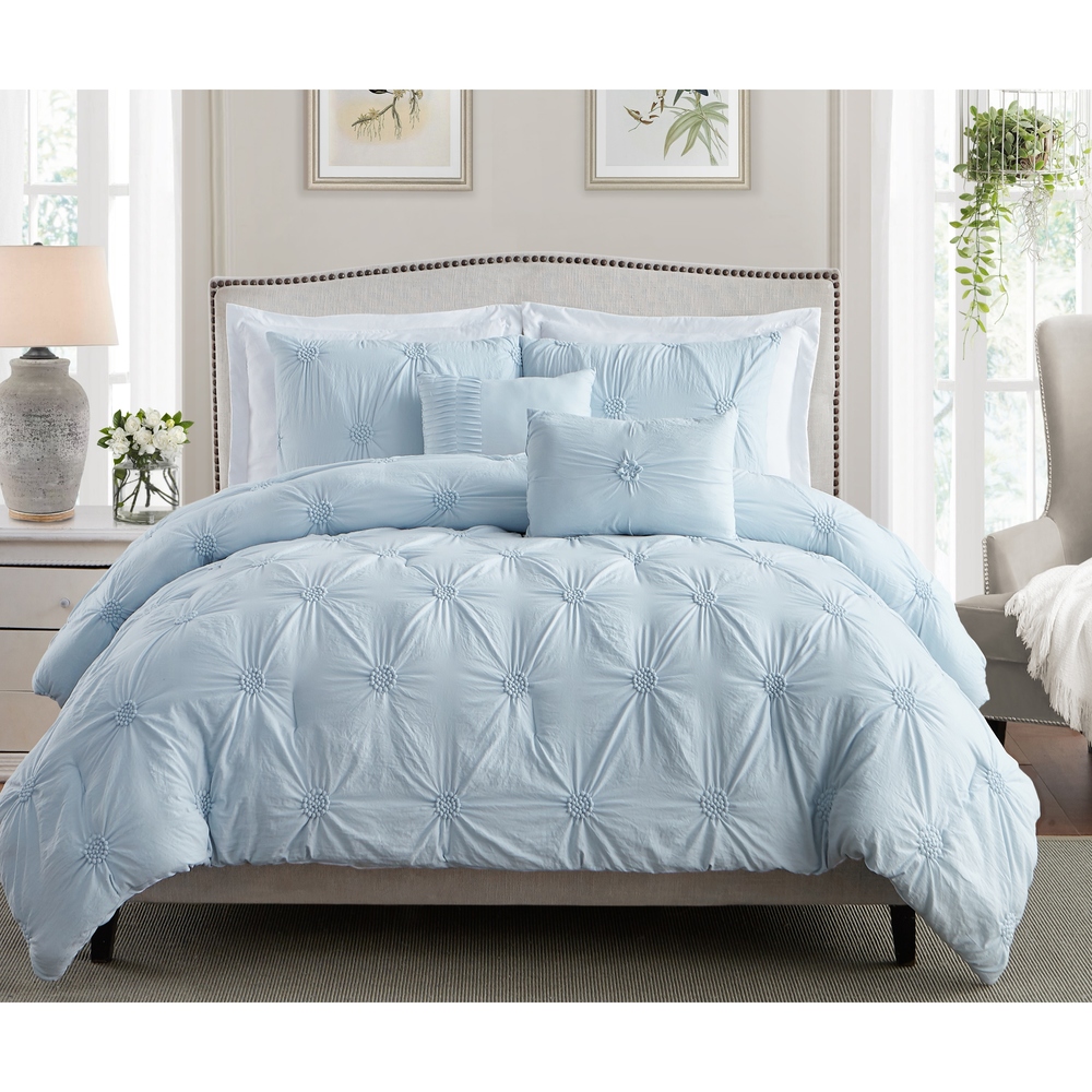 Stylish Extra Plush Comfort Floral Pintuck Comforter Set