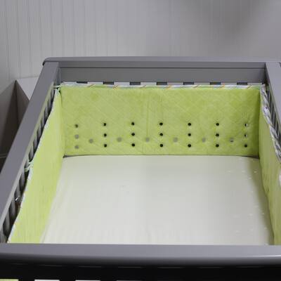 Open Air Vented Crib Bumper or Liner, Lime Confetti