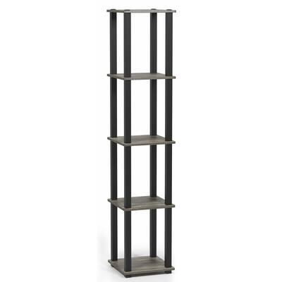 Furinno Turn-S-Tube 5-Tier Corner Square Rack Display Shelf with Square Tube