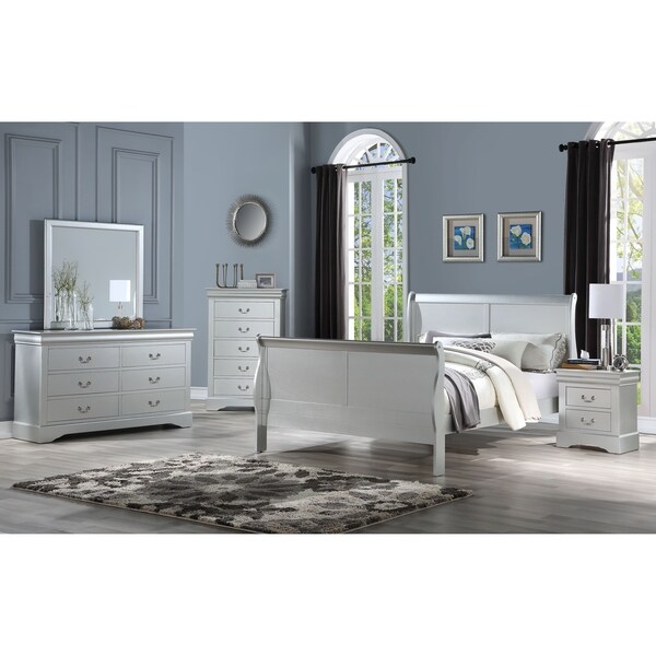 Shop ACME Louis Philippe III Queen Bed in Platinum - Free Shipping Today - Overstock - 24032051
