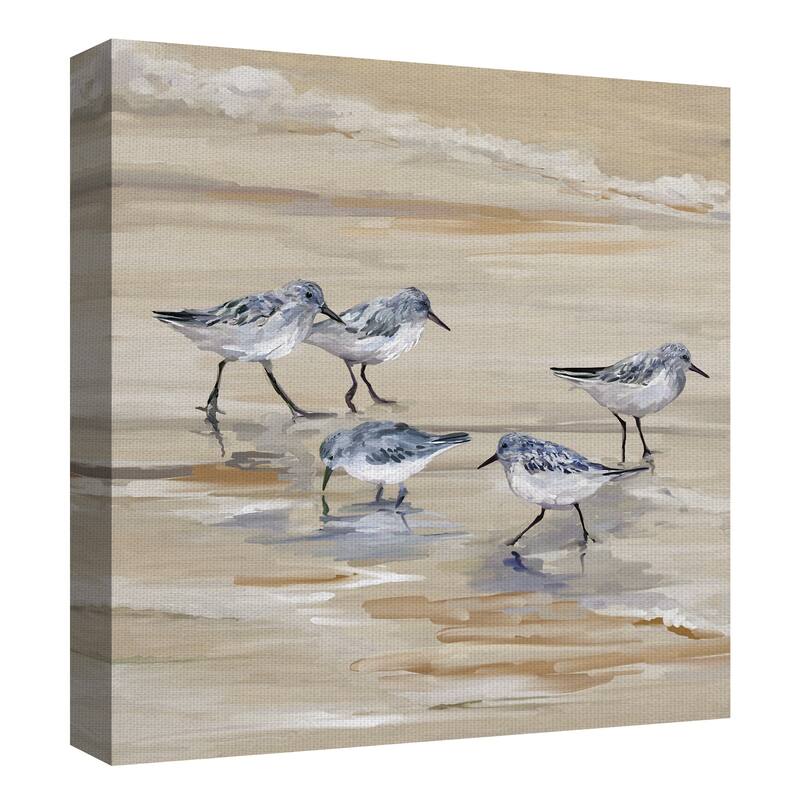Masterpiece Art Gallery Sandpiper Beach II Amber by Studio Arts Canvas Art - Multi-color