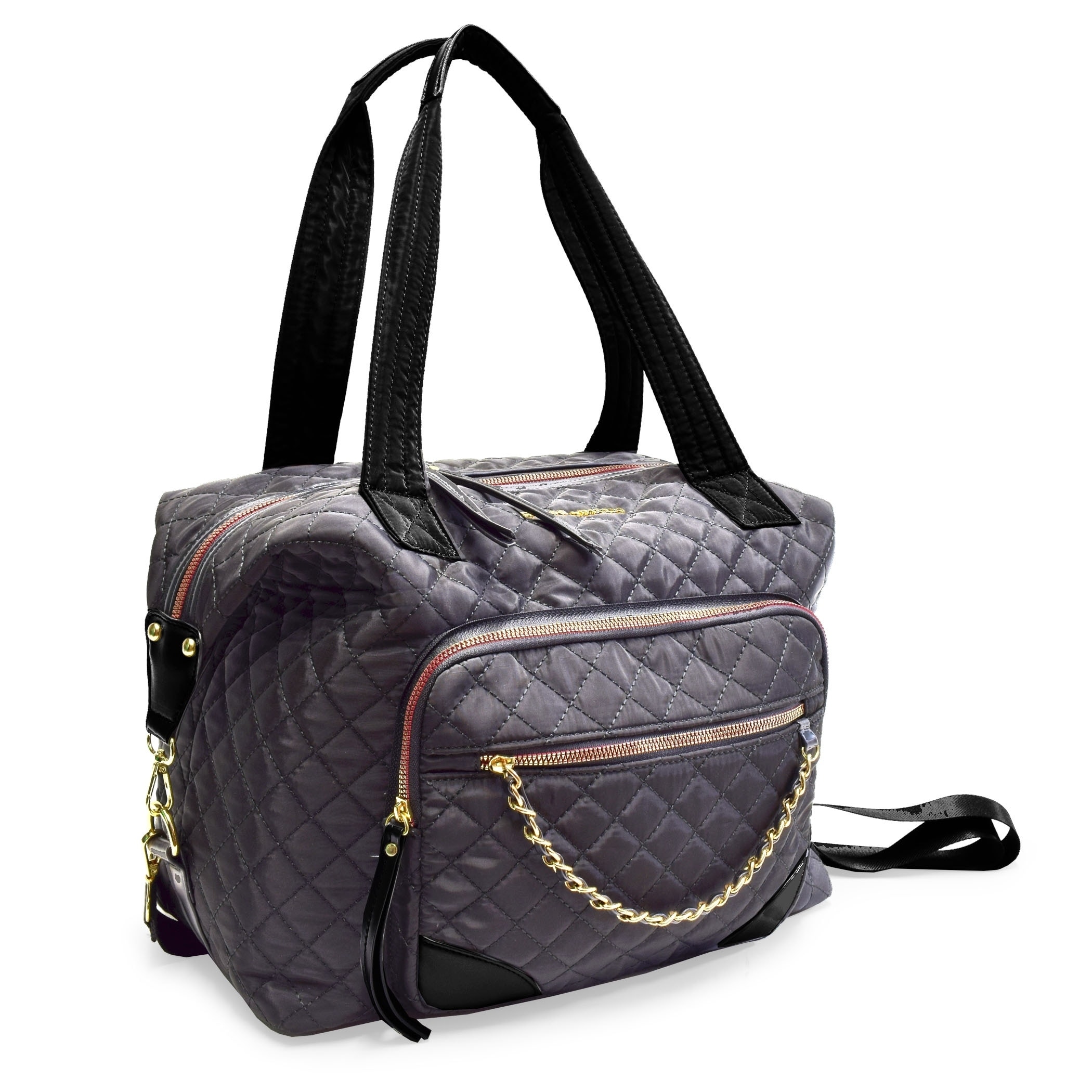 adrienne vittadini quilted duffle bag