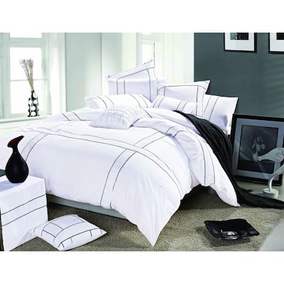 Broderie ensemble housse de couette Collection Geo Embroidery Duvet Set