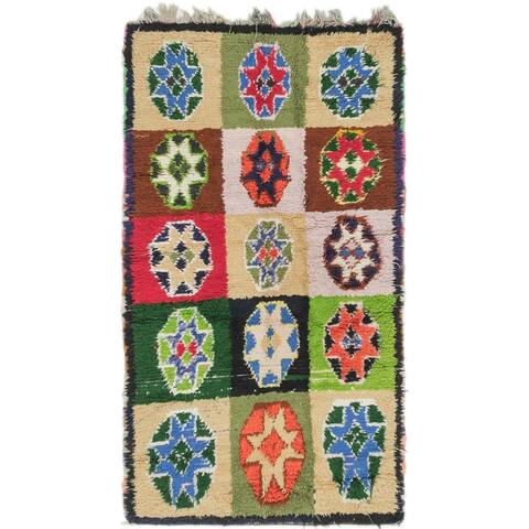 Hand Knotted Moroccan Semi Antique Wool Area Rug - 3' 10 x 6' 9