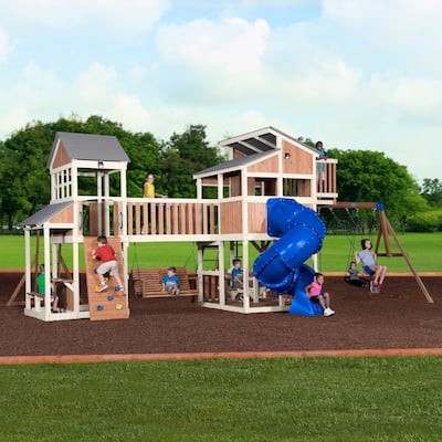 Backyard Discovery Skyline Retreat Wooden Swing Set - 333.0 In. X 250.0 In. X 143.0 In.