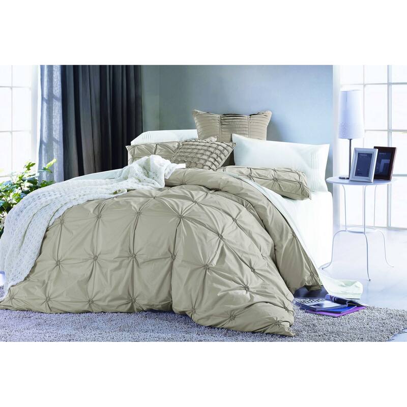 Broderie ensemble housse de couette Collection Epoque Embroidery Duvet Set Taupe