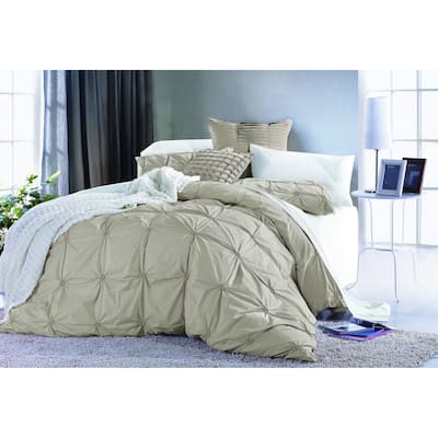Broderie ensemble housse de couette Collection Epoque Embroidery Duvet Set Taupe