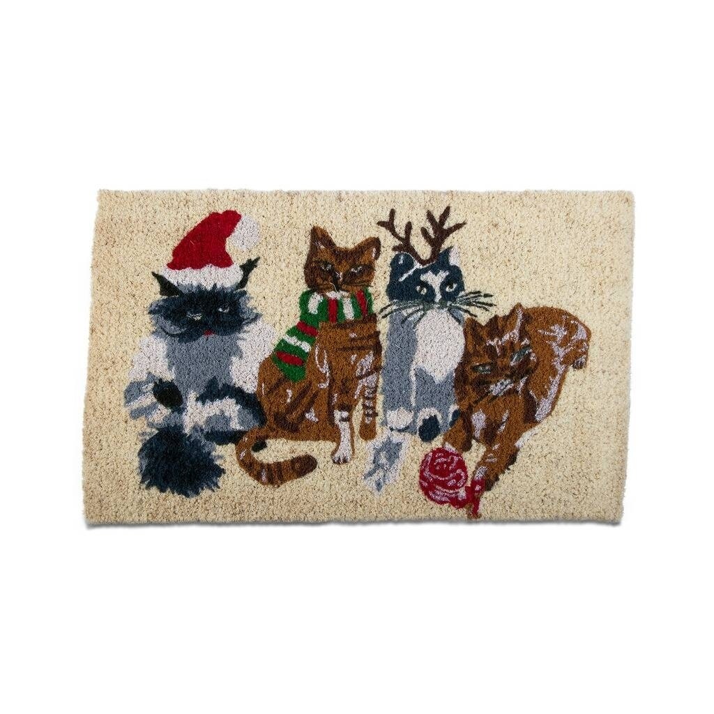 Shop Tag Holiday Cats Coir Mat Multi Free Shipping Today