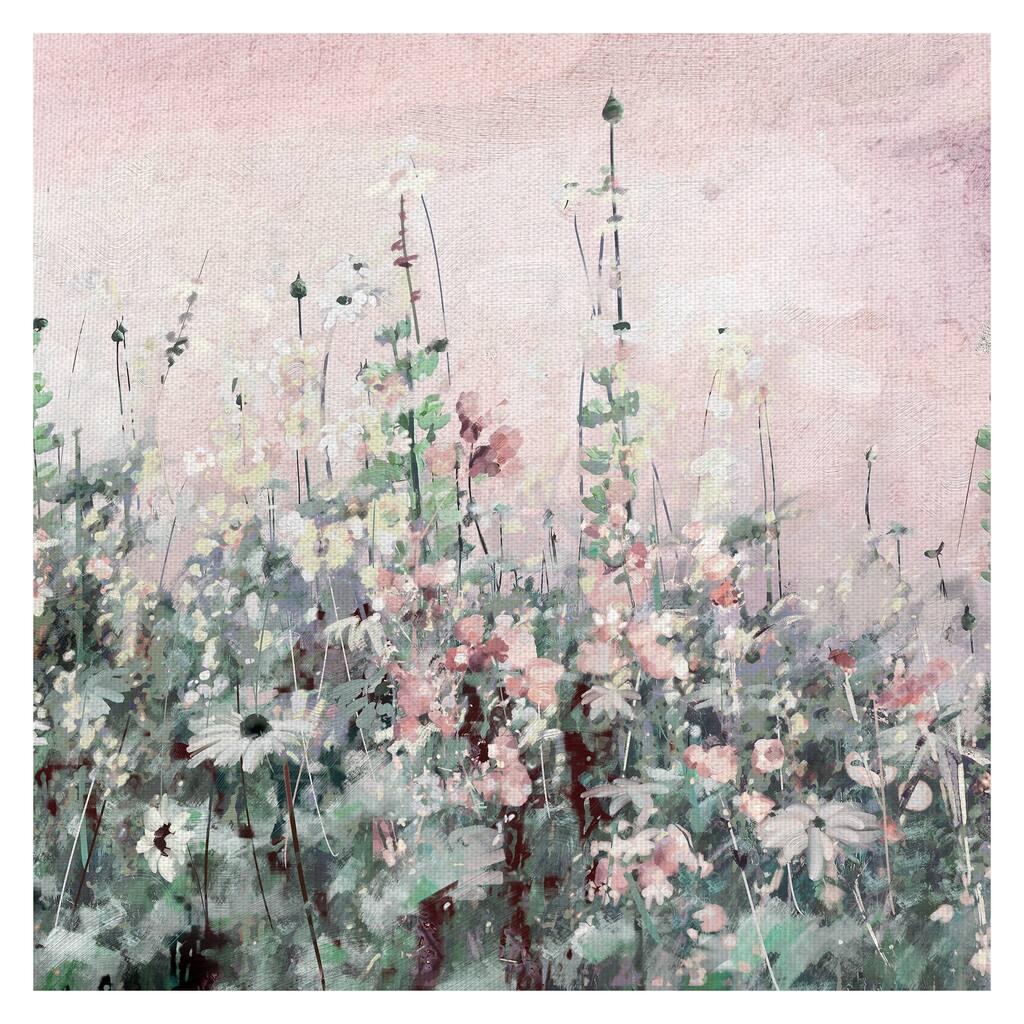 Fine Art canvas Madeline Square II Wildflowers By Studio Arts Canvas Art Print - Multi-color
