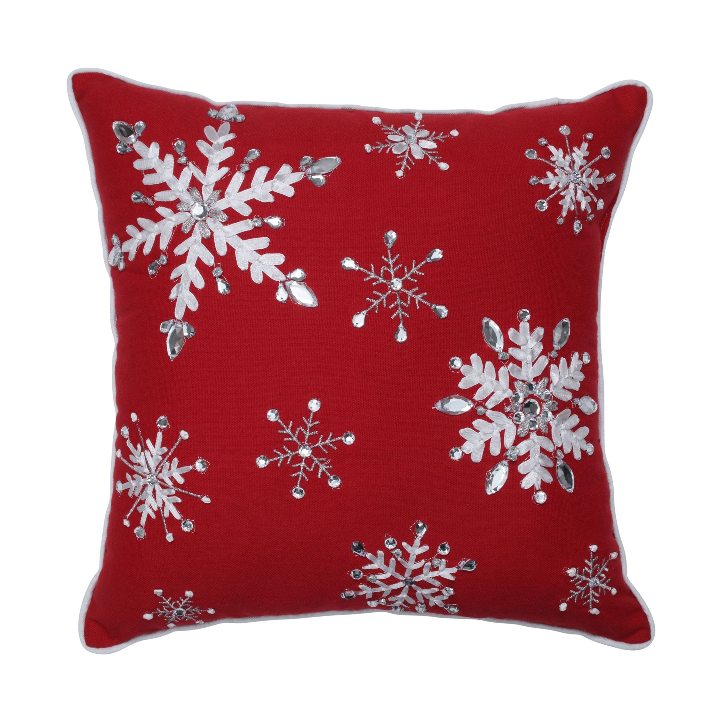 Shop Pillow Perfect Jeweled Christmas 16 Inch Throw Pillow Red