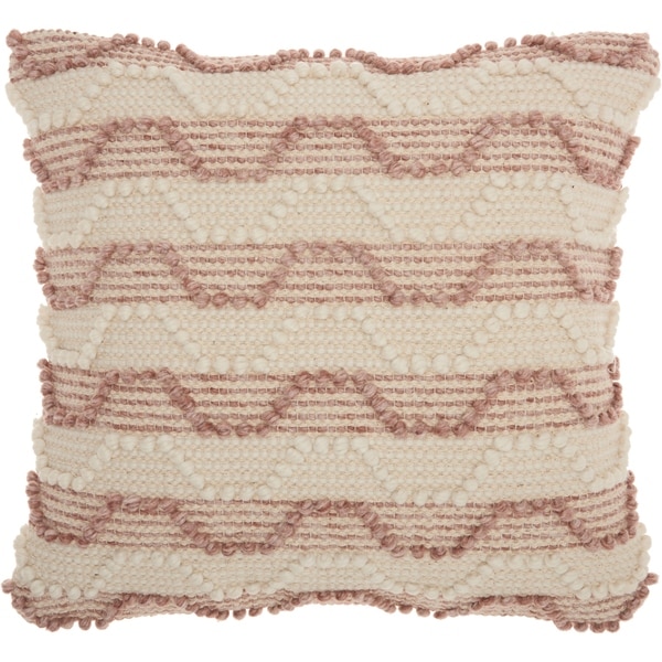 Mina Victory Handmade Striped Blush Throw Pillow (20 -Inch x 20 -Inch)