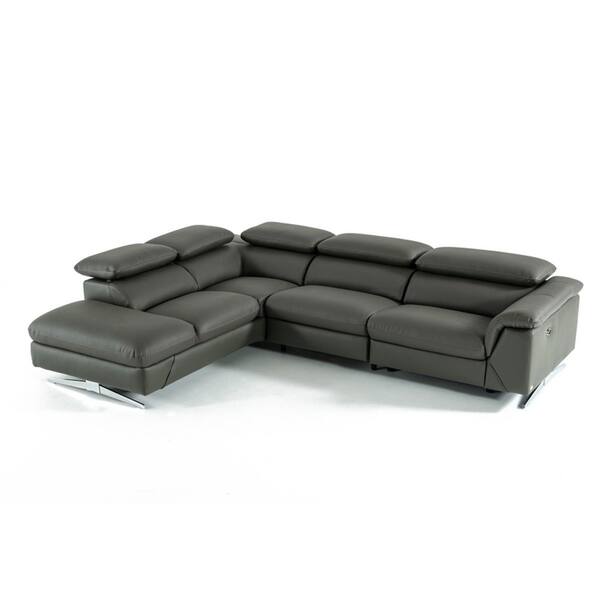 Shop Divani Casa Maine Modern Dark Grey Eco Leather