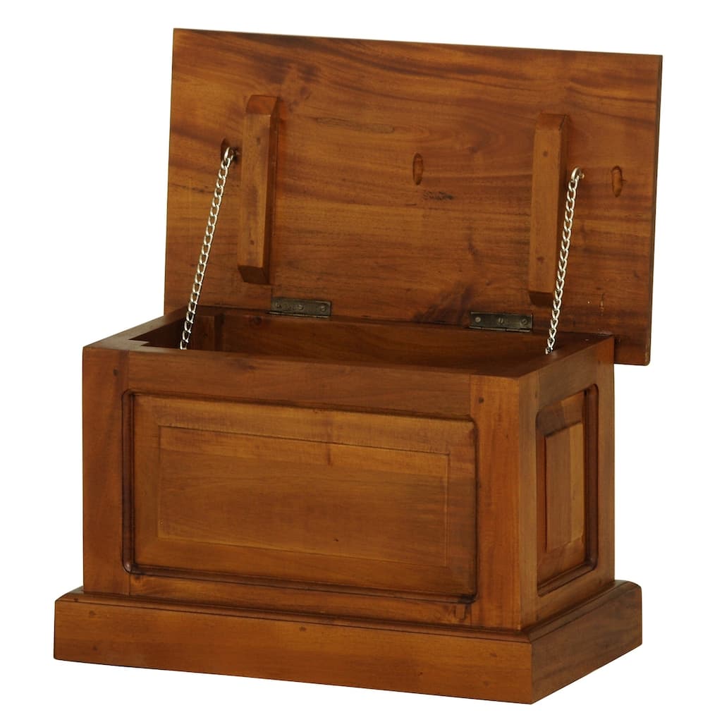 Fine Handcrafted Solid Mahogany Wood William Trunk-Style Coffee Table - 21" x 12" x 13"/21" x 12"