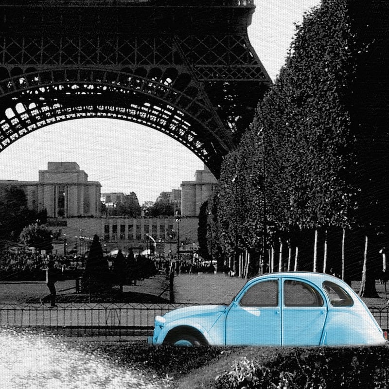Masterpiece Art Gallery Tower And 2CV Paris By Noah Bay Canvas Art Print