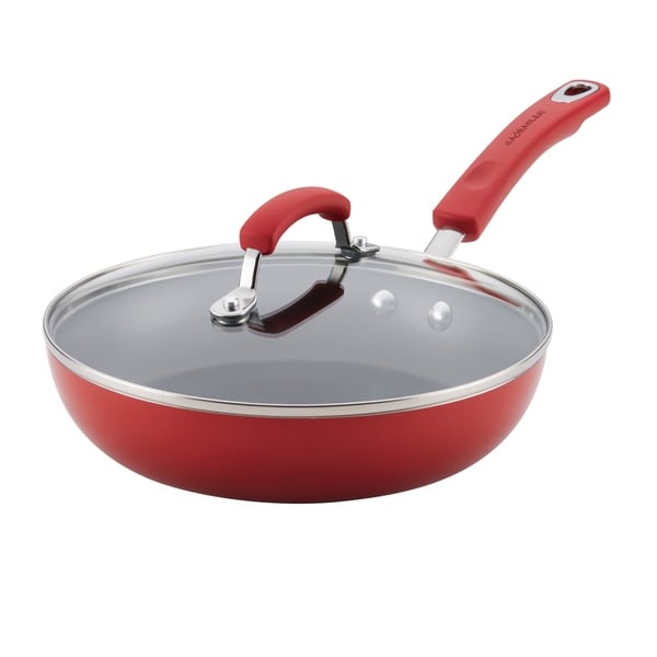 Rachael Ray Classic Brights Hard Enamel Nonstick 9.5-Inch Deep Skillet ...