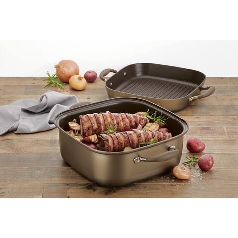 Anolon Advanced Nonstick 2-in-1 Square Grill Pan and Square Roaster