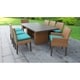 preview thumbnail 1 of 15, Laguna Rectangular Outdoor Patio Dining Table with with 6 Armless Chairs and 2 Chairs w/ Arms