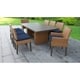 preview thumbnail 11 of 15, Laguna Rectangular Outdoor Patio Dining Table with with 6 Armless Chairs and 2 Chairs w/ Arms
