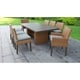 preview thumbnail 12 of 15, Laguna Rectangular Outdoor Patio Dining Table with with 6 Armless Chairs and 2 Chairs w/ Arms