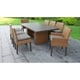 preview thumbnail 10 of 15, Laguna Rectangular Outdoor Patio Dining Table with with 6 Armless Chairs and 2 Chairs w/ Arms