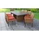 preview thumbnail 14 of 15, Laguna Rectangular Outdoor Patio Dining Table with with 6 Armless Chairs and 2 Chairs w/ Arms