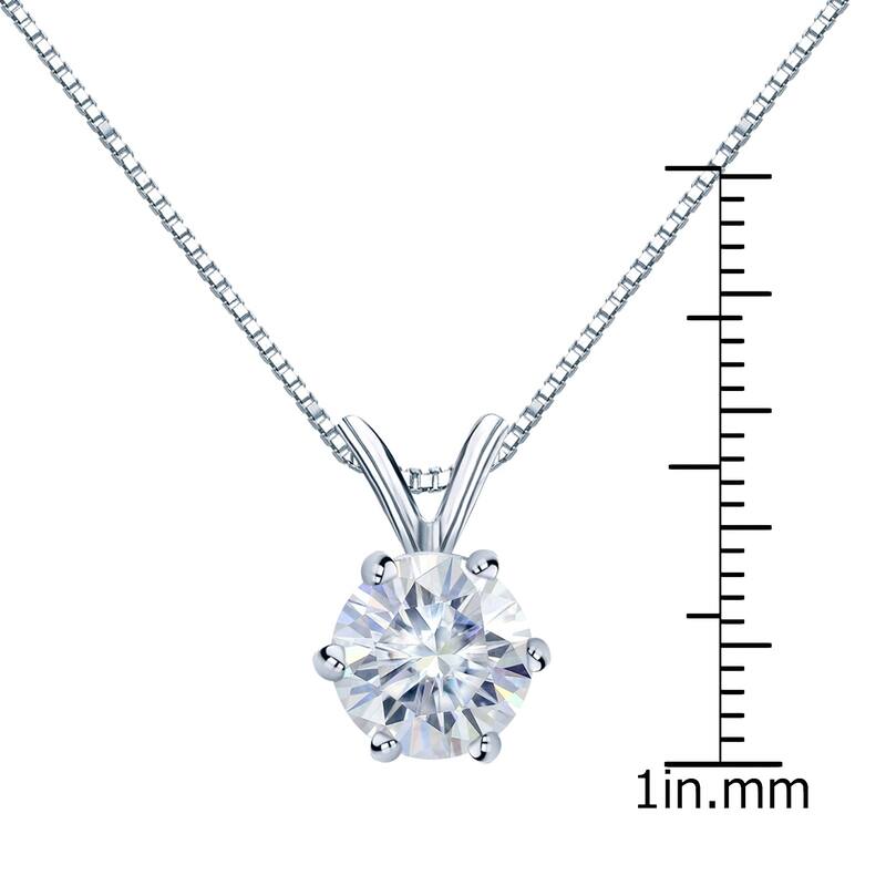 Auriya 2 1/2ctw Round Solitaire Moissanite Necklace 14k Gold - 8.8 mm