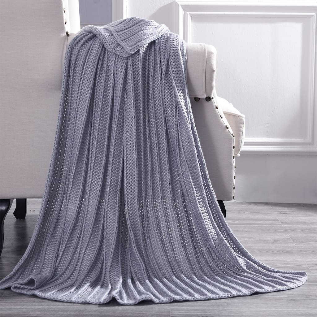 Modern Threads Metallic Knit Throw - 50