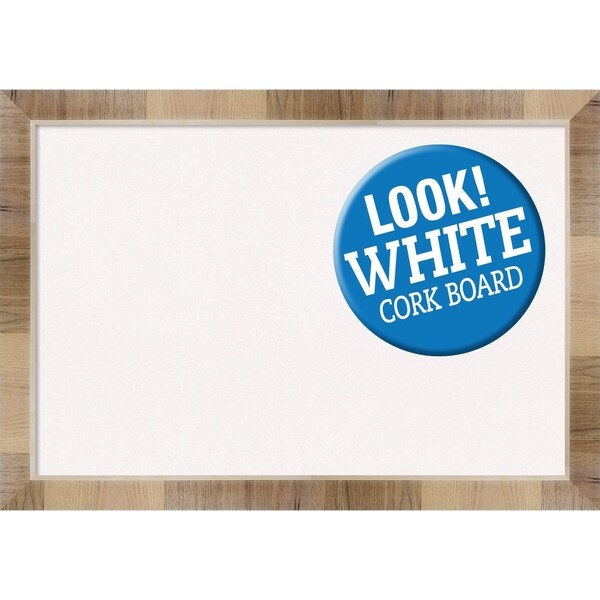 Framed White Cork Board, Natural White Wash