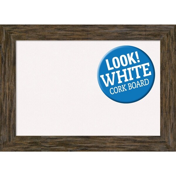 Framed White Cork Board, Fencepost Brown
