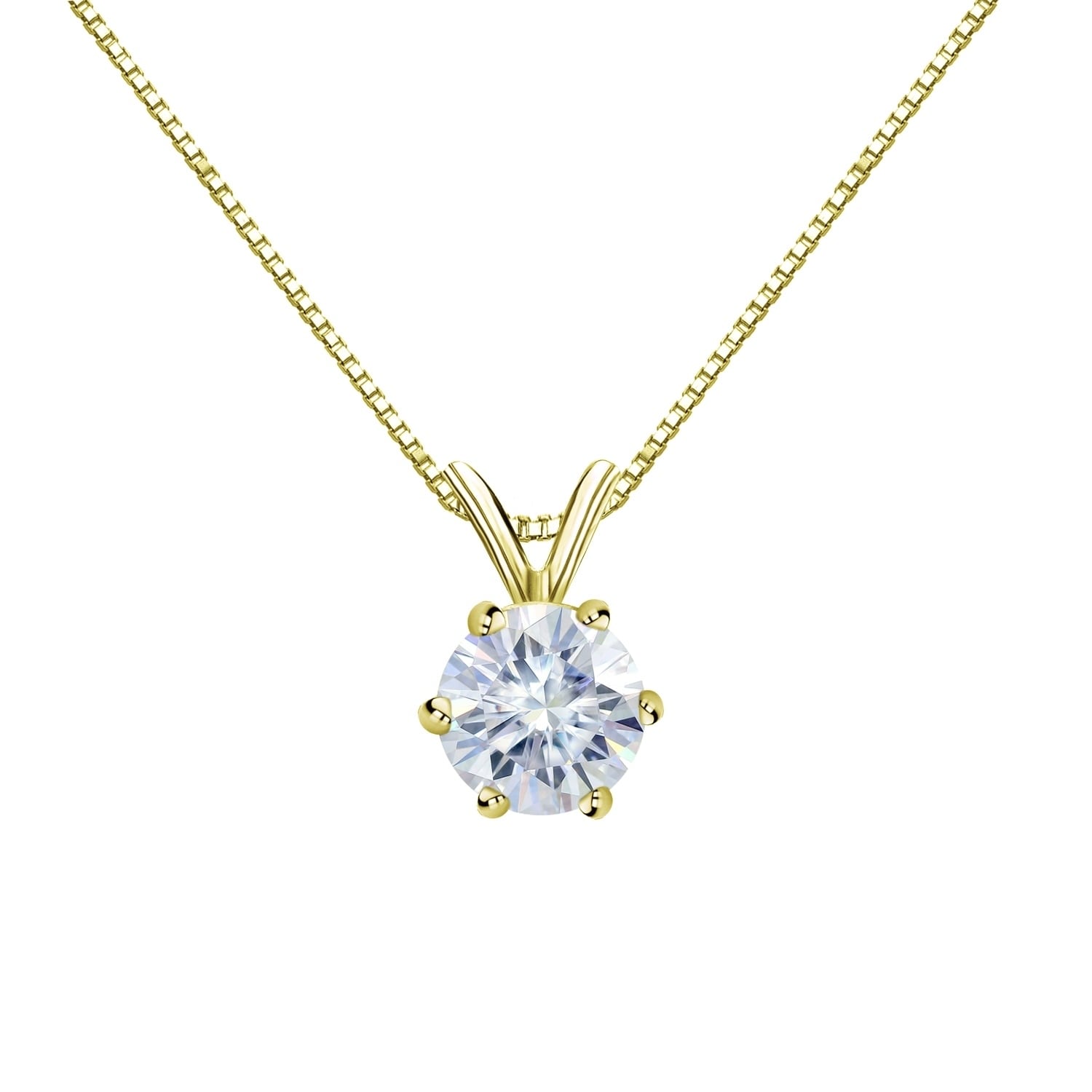1.50 Ct Round Cut Solitaire 14K White Gold Over Heart Necklace W// 18/" Chain
